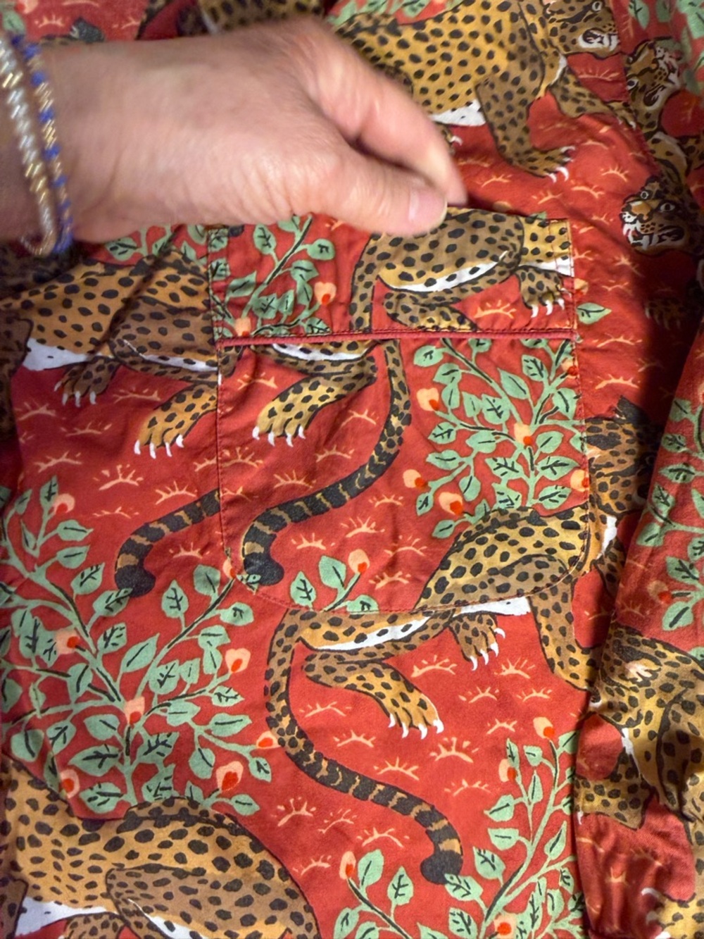 Printfresh Basheera Leopard Cotton Sleepshirt With Pockets Large - Picture 7 of 11